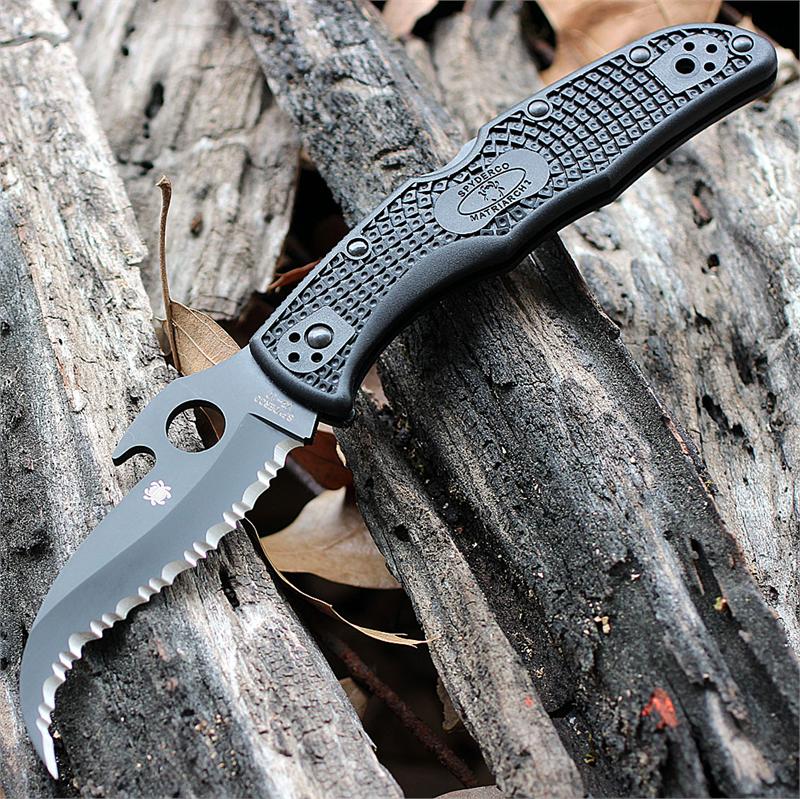 C12SBBK2W - Spyderco Matriarch with weaver, All Black, VG10