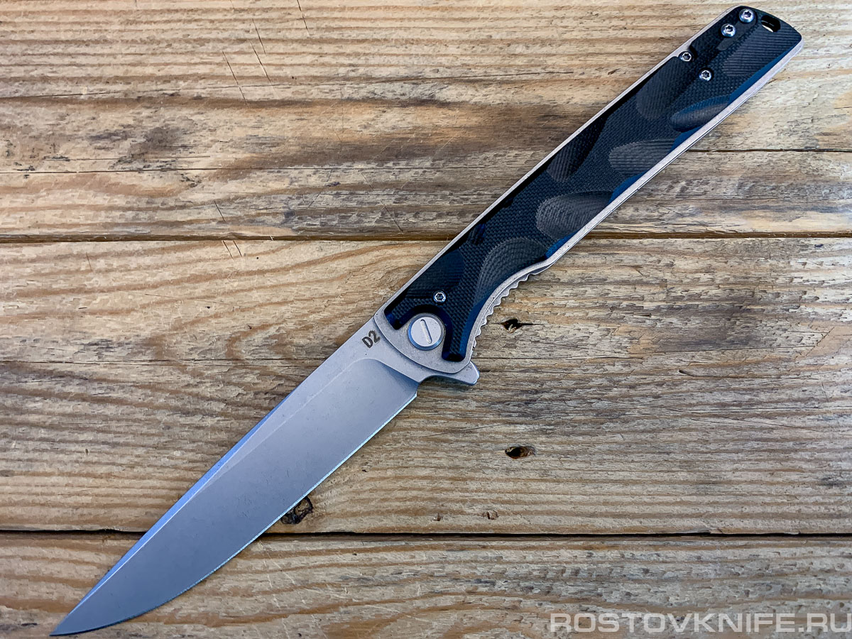 FD02H Нож туристический складной, черный G10-полировка