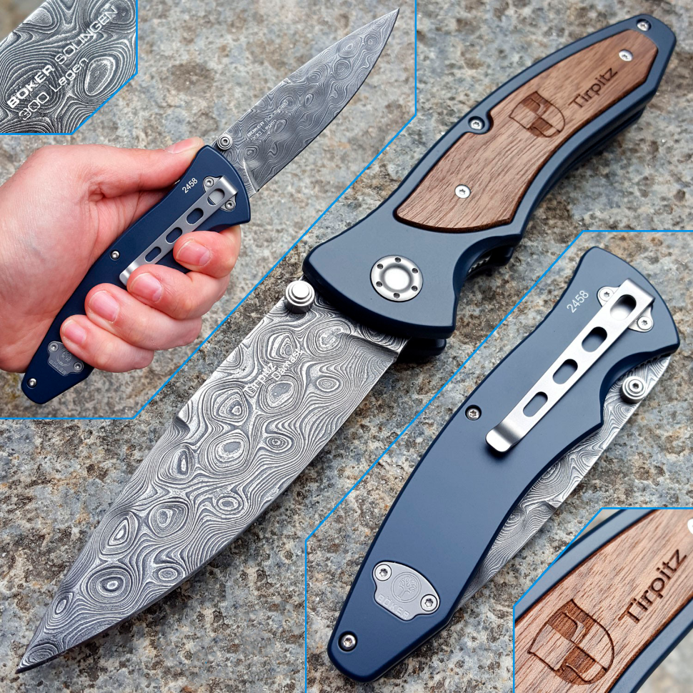 110190DAM - Boker Tirpitz-Damast, Damascus