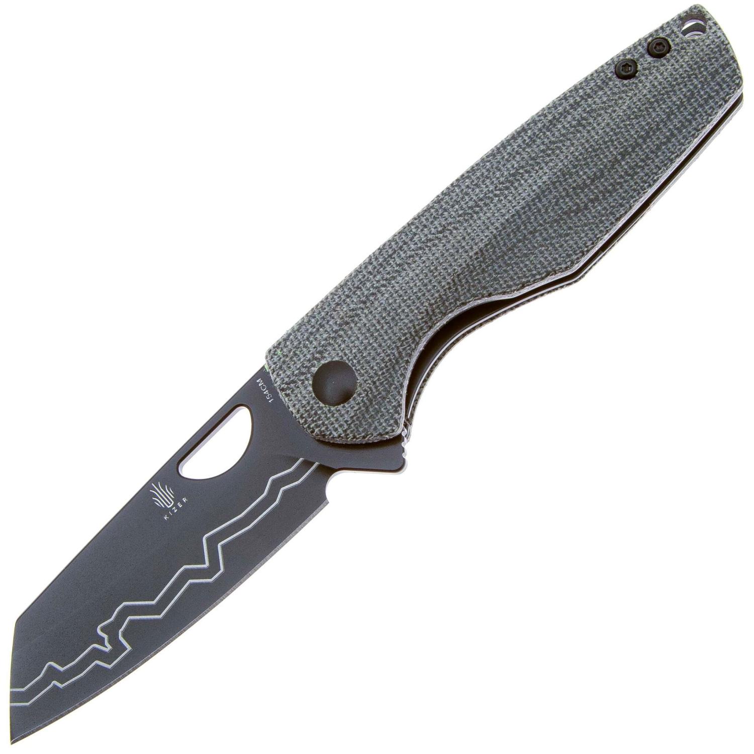 V3628C1 - Kizer Sparrow Black Micarta, CPM-S35VN