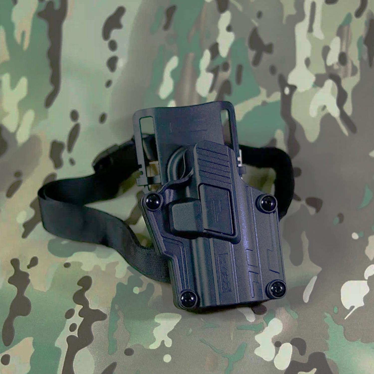 Кобура универсальная Cytac Mega-Fit 1-UR240/CY-UHFSG2P5 набедренная low ride, ЧЕРНАЯ