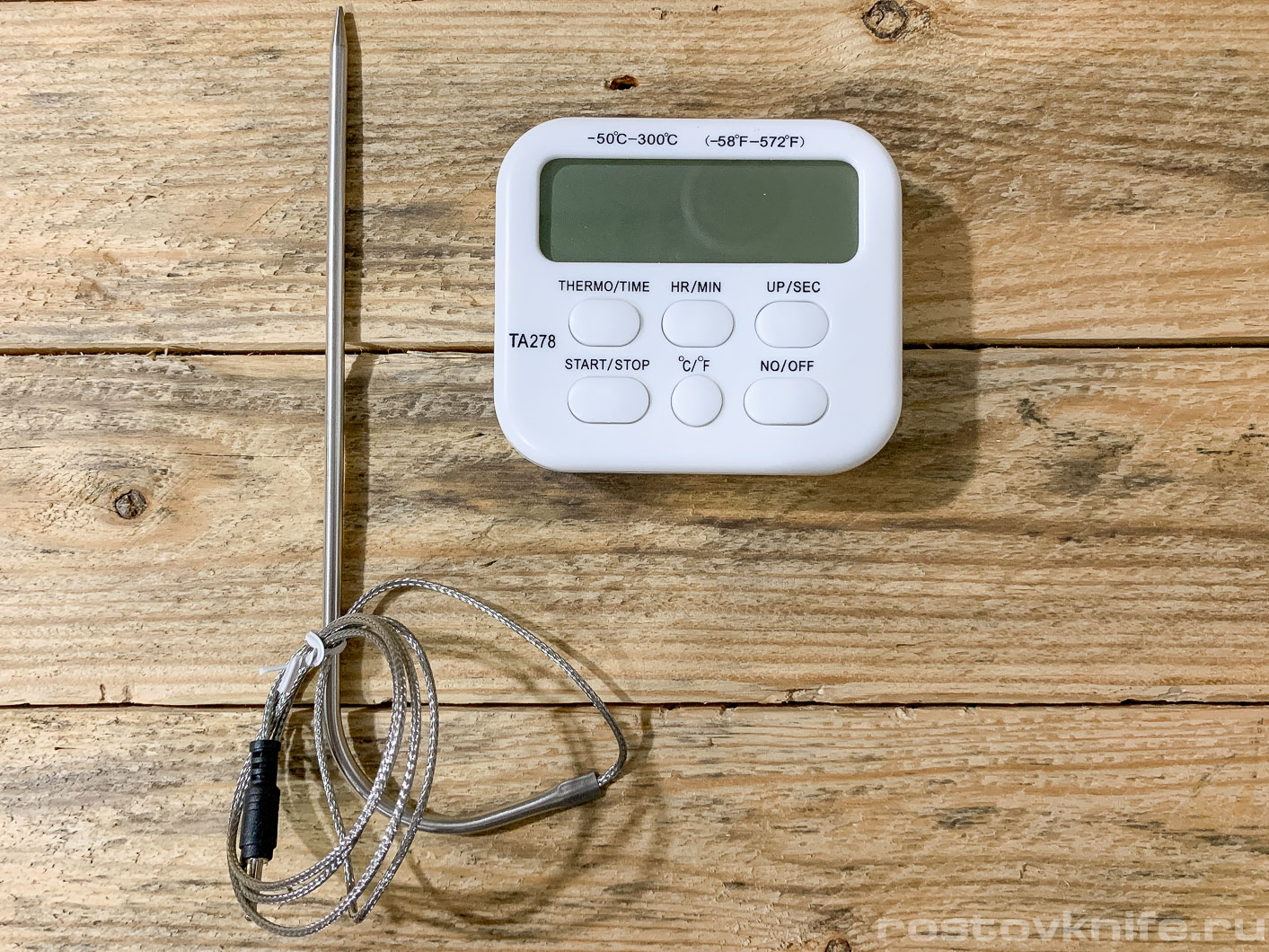 TA278 -Зонд-термометр кулинарный от -50 до +300˚С с металл. щупом и таймером, пищевой