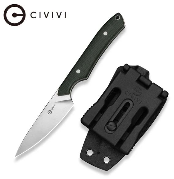 C25084-2 - Civivi High Grass Field Knife Green Micarta, Sandvik 14C28N