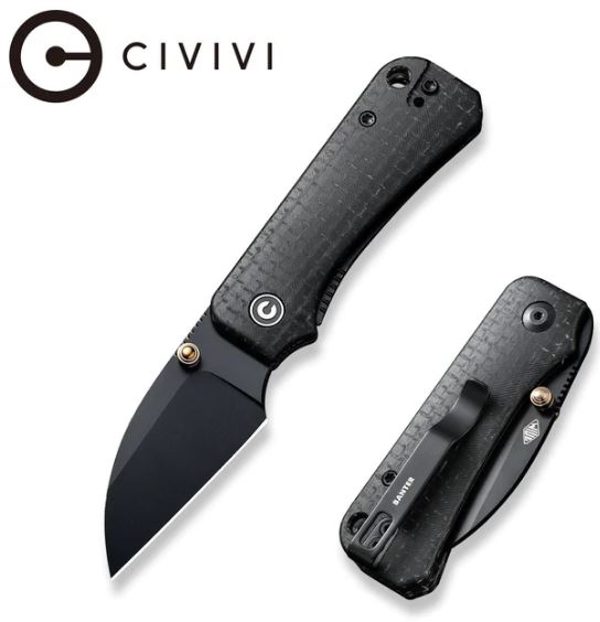 C19068SC-1 - Civivi Baby Banter Wharncliffe Black Micarta, Nitro-V