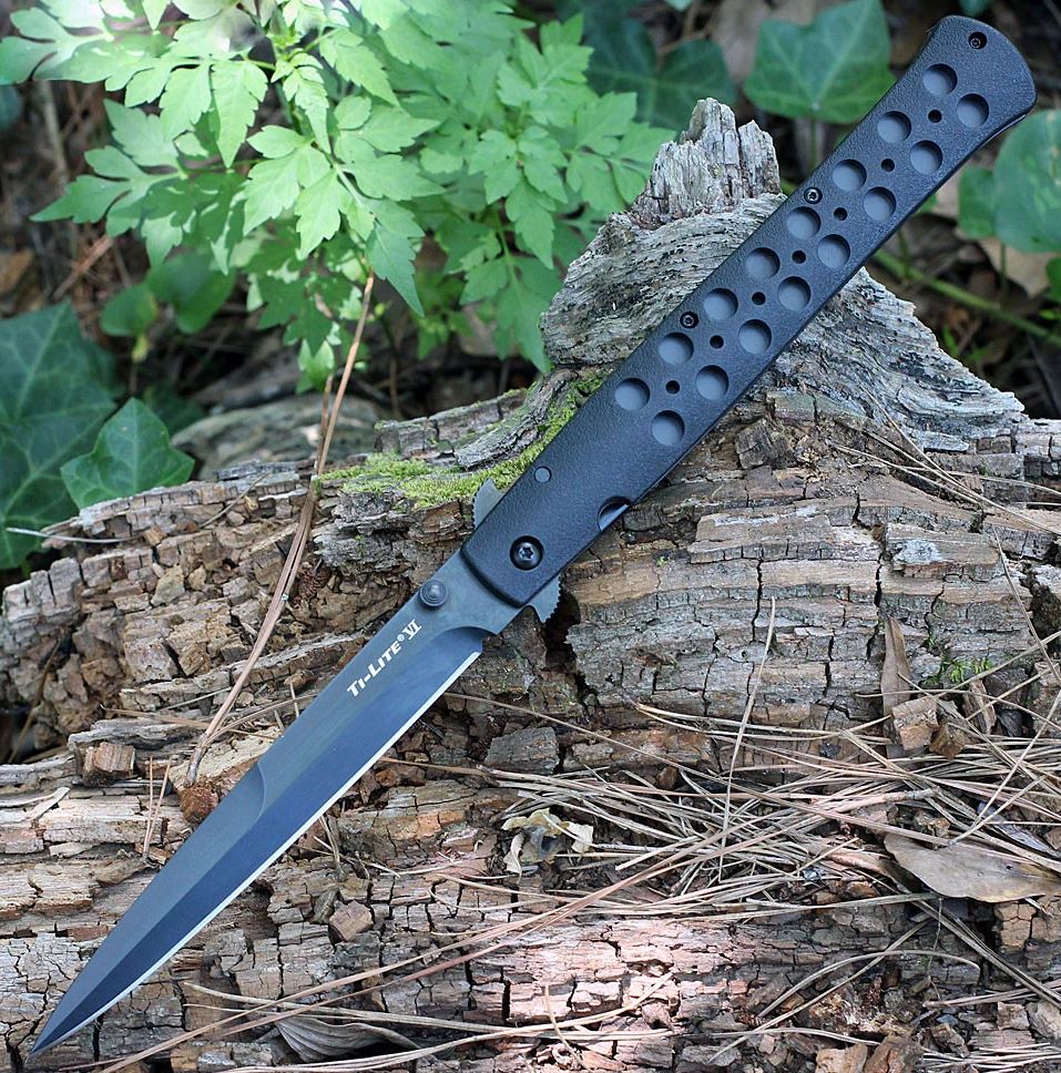 CS26SXPBKBK - Cold Steel Ti-lite 6" All Black, Zytel handle , AUS-8A DLC