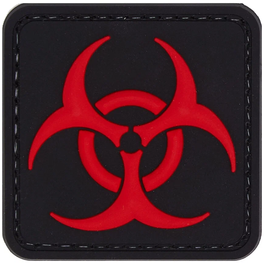 Biohazard квадрат 5см черно-красный - патч ПВХ