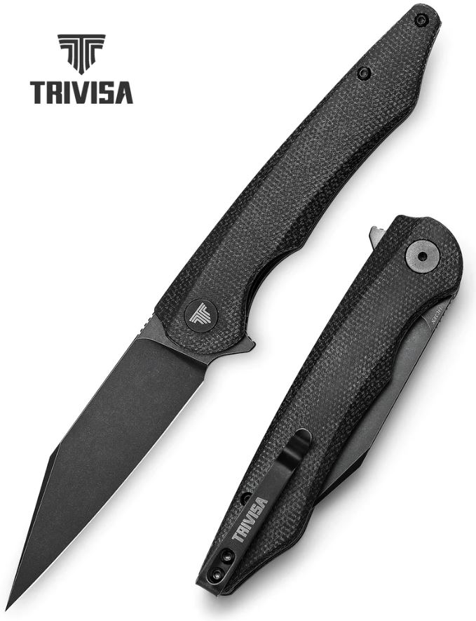 Trivisa Lynx-04, BW Black micarta, 14C28N steel