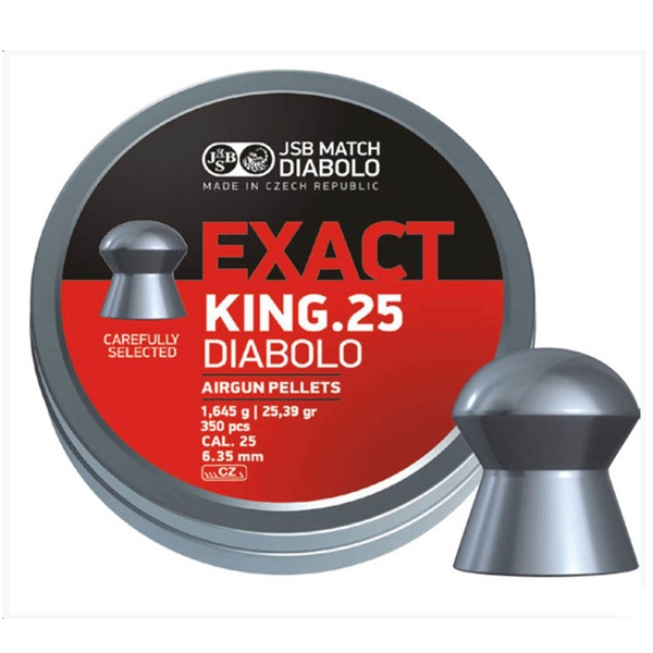 Пуля 6,35 мм/ 1,645 гр/ 350 шт - JSB Exact King .25 Diabolo