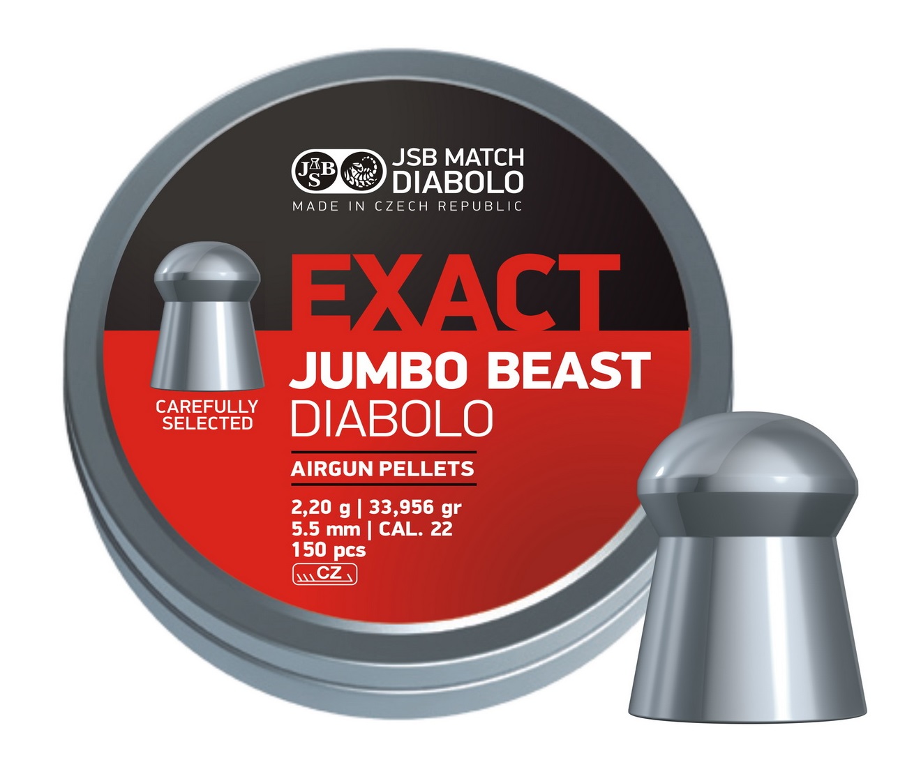Пуля 5,5 мм/ 2,2 гр/ 150шт - JSB Exact Jumbo Beast