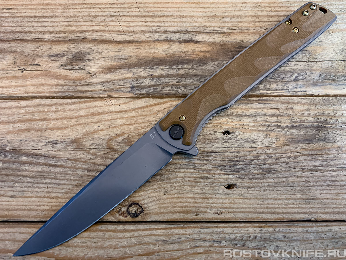 FD02K Нож туристический складной, койот G10-титан