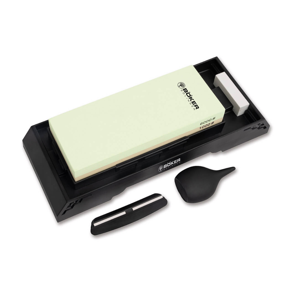 09BO377 - Boker Combi Water Stone 1000/6000 камень точильный, подставка, емкость+направляющая