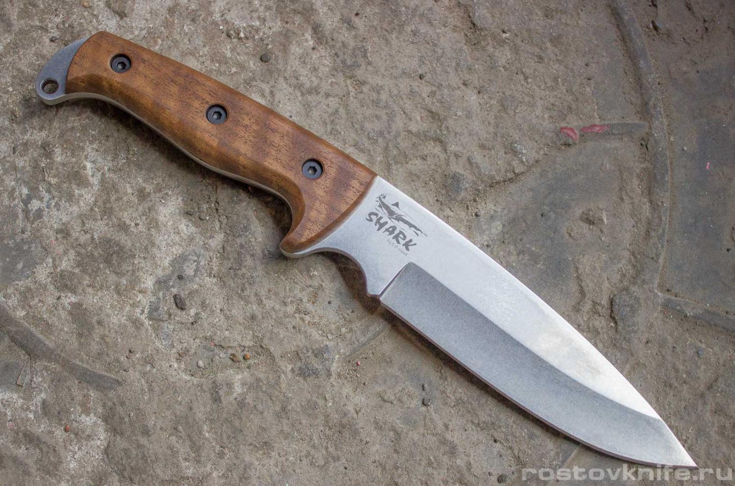 Shark AUS-8 SW (Stonewash, кожаный чехол), Kizlyar Supreme
