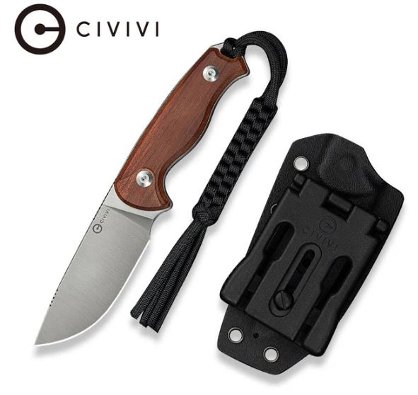 C23094-4 - Civivi Timberbark Guibourtia Wood, Sandvik 14C28N