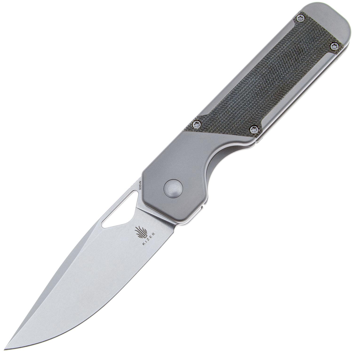Ki3634A1 - Kizer Militaw Titanium/Micarta, CPM-S35VN