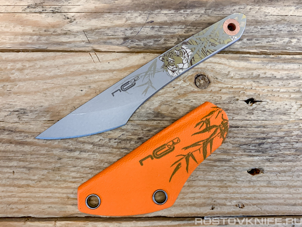 N.C.Custom - KOI Tiger Kiridashi beadblast orange, AUS-8 steel