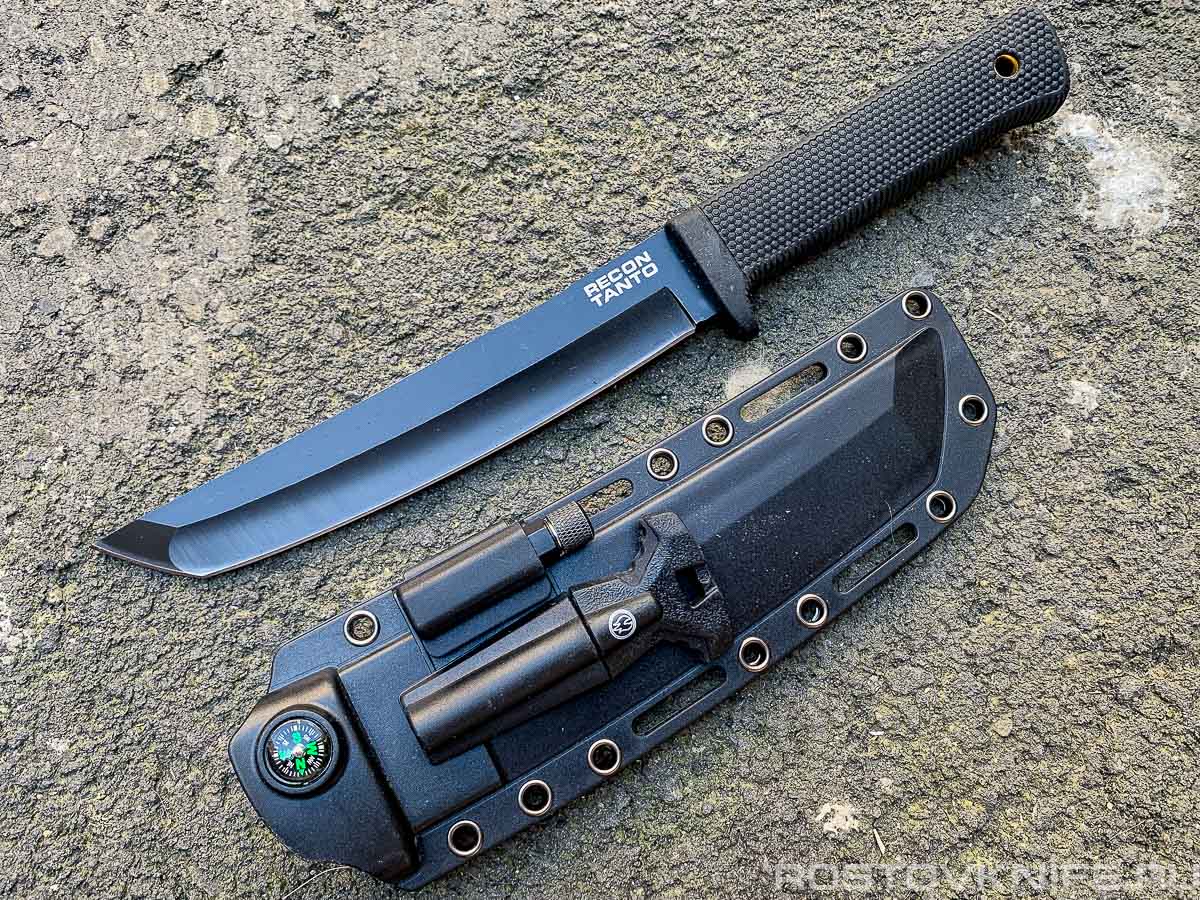 309#BH Recon Tanto, чёрн. клинок. Нож туристический нескладной, фонарик, огниво