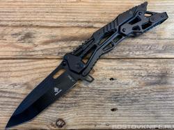 JL16011B Нож туристический складной, черный