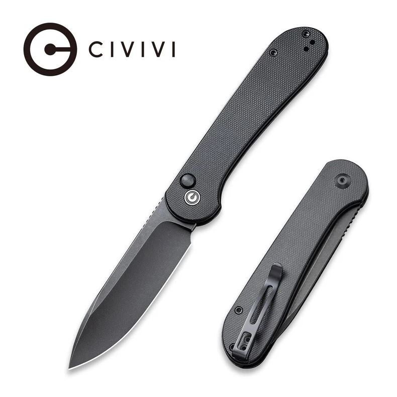 C2103A - Civivi Button Lock Elementum Black G-10, 14C28N steel