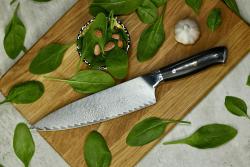 D-25 - Нож шеф G-10 пин 200мм, 10Cr15MoV/ Damascus laminated