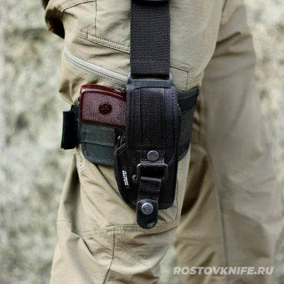 Кобура ПМ тактическая набедренная  кордура черная (прав.лев.), HOLSTER 1