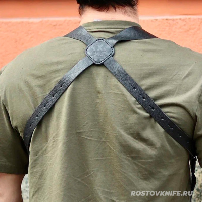 Кобура ПМ Мираж наплечная комбинированная кожа черная, HOLSTER 2